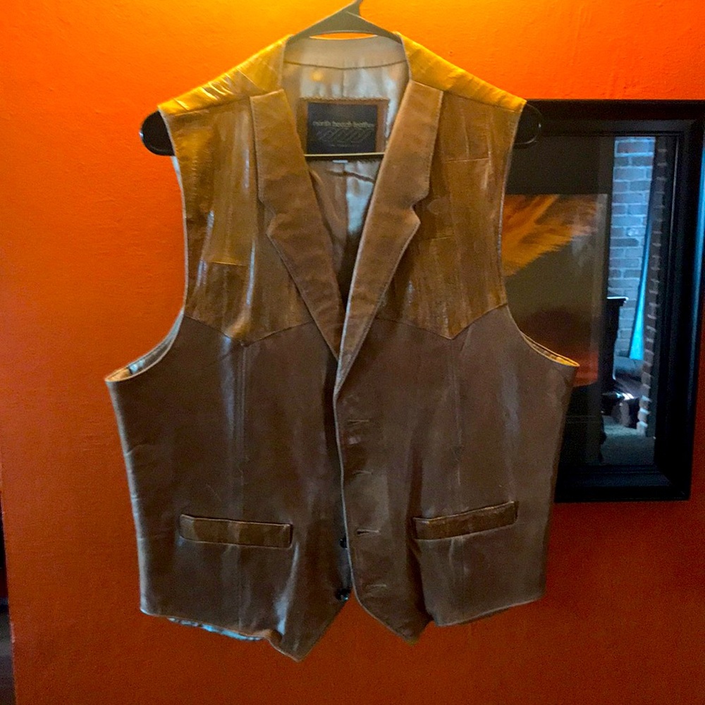 Western leather vest